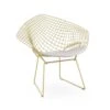 Bertoia Gold Plated Small Diamond Chair With Seat Pad -Chair Store Bertoia Diamond Chair Gold 1