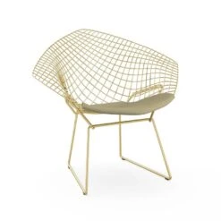 Bertoia Gold Plated Small Diamond Chair With Seat Pad 28 Bertoia Gold Plated Small Diamond Chair With Seat Pad -Chair Store Bertoia Diamond Chair Gold 7