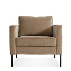 Paramount Lounge Chair -Chair Store BluDot Paramount Lounge Chair CA Modern Home Otter Velvet Metal