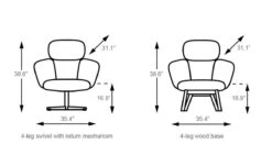 Bras Highback Swivel Base Lounge Chair -Chair Store Bras Highback Lounge Chair dimension