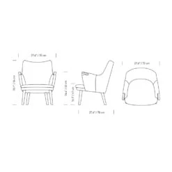 CH71 Lounge Chair -Chair Store CH71LoungeChair Colors CarlHansen CA Modern Home dia