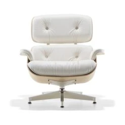 Eames Lounge Chair In White Ash