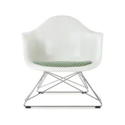Eames Molded Armchair With Low Wire Base And Seat Pad