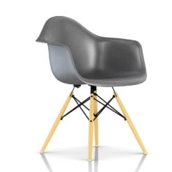 Eames Molded Fiberglass Wood Dowel Armchair
