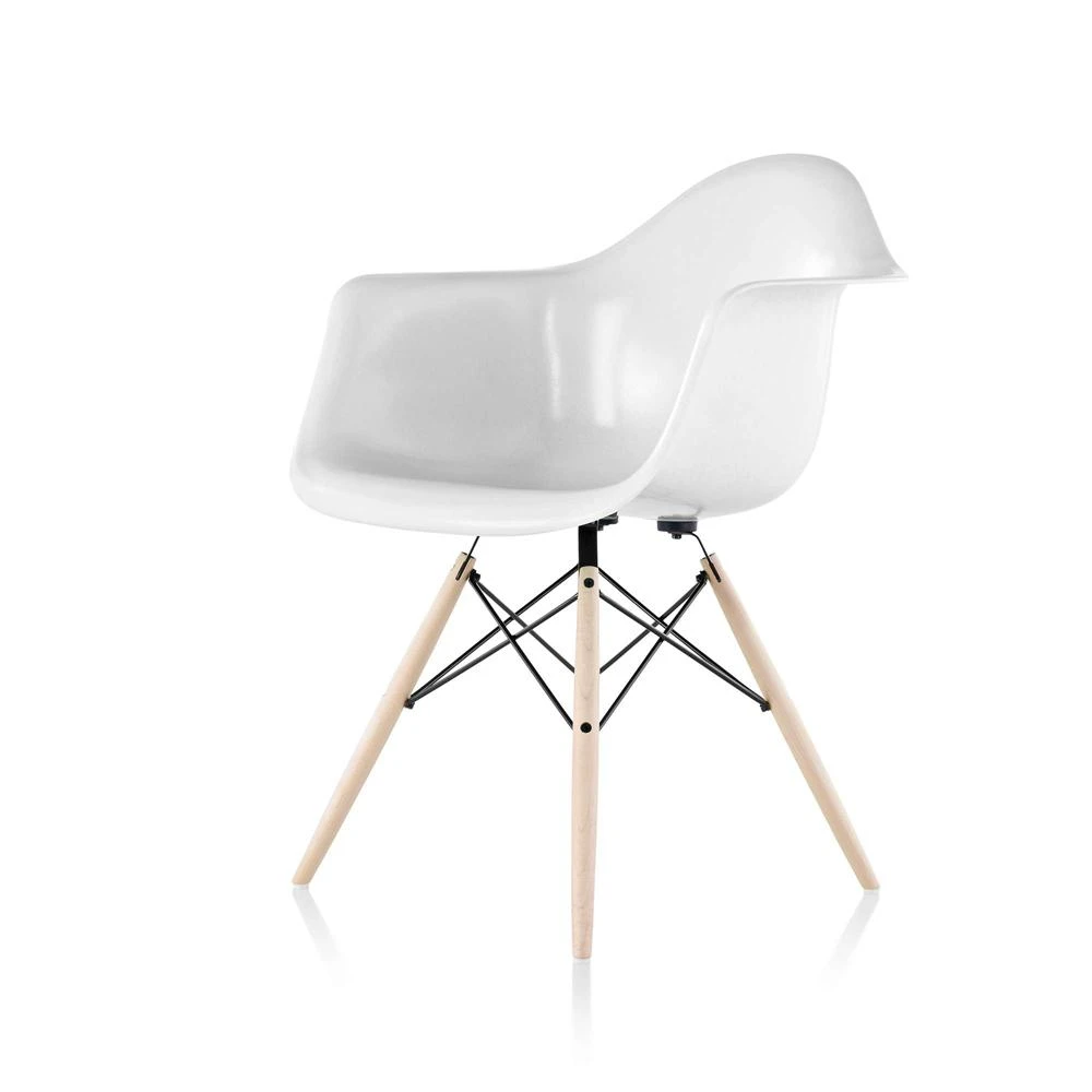 Eames Molded Fiberglass Wood Dowel Armchair 4 Eames Molded Fiberglass Wood Dowel Armchair - Image 2