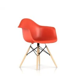 Eames Molded Plastic Arm Chair WithWood Dowel Base