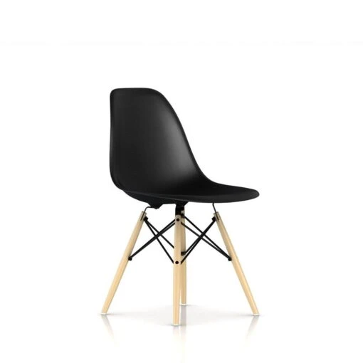 Eames Molded Plastic Side Chair With Wood Dowel Base -Chair Store Eames Molded Plastic Side Chair with Wood Dowel Base