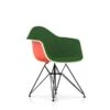 Eames Molded Plastic UpholsteredArm Chair With Wire Base