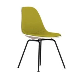 Eames Molded Plastic Upholstered Side Chair With 4 Legged Base -Chair Store Eames Molded Plastic Upholstered Side chair 4 leg Base 18