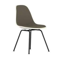 Eames Molded Plastic Upholstered Side Chair With 4 Legged Base -Chair Store Eames Molded Plastic Upholstered Side chair 4 leg Base 2