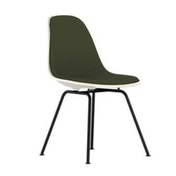 Eames Molded Plastic Upholstered Side Chair With 4 Legged Base -Chair Store Eames Molded Plastic Upholstered Side chair 4 leg Base 4