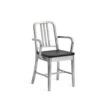 Emeco 1104 Navy Armchair With Wood Seat