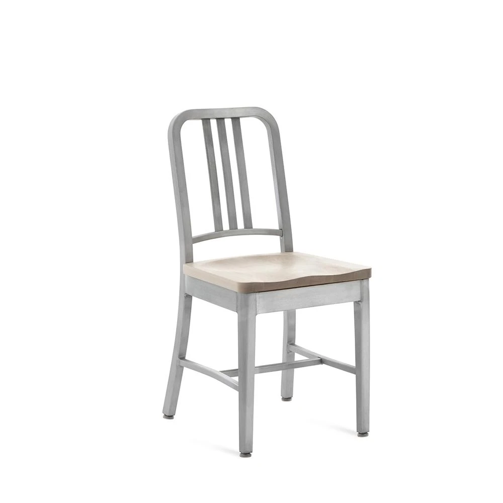 Emeco 1104 Navy Chair With Wood Seat 4 Emeco 1104 Navy Chair With Wood Seat - Image 2