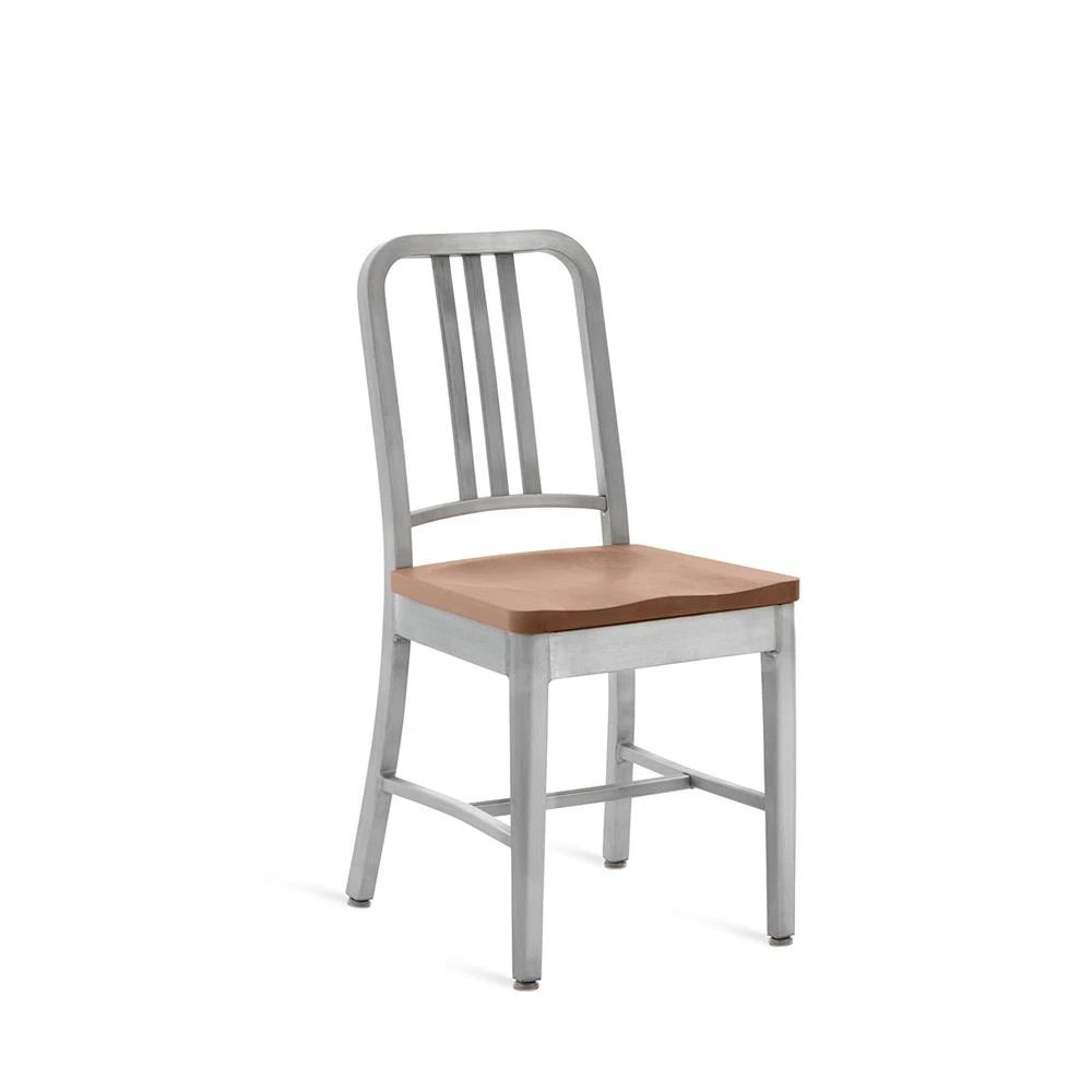 Emeco 1104 Navy Chair With Wood Seat 6 Emeco 1104 Navy Chair With Wood Seat - Image 4