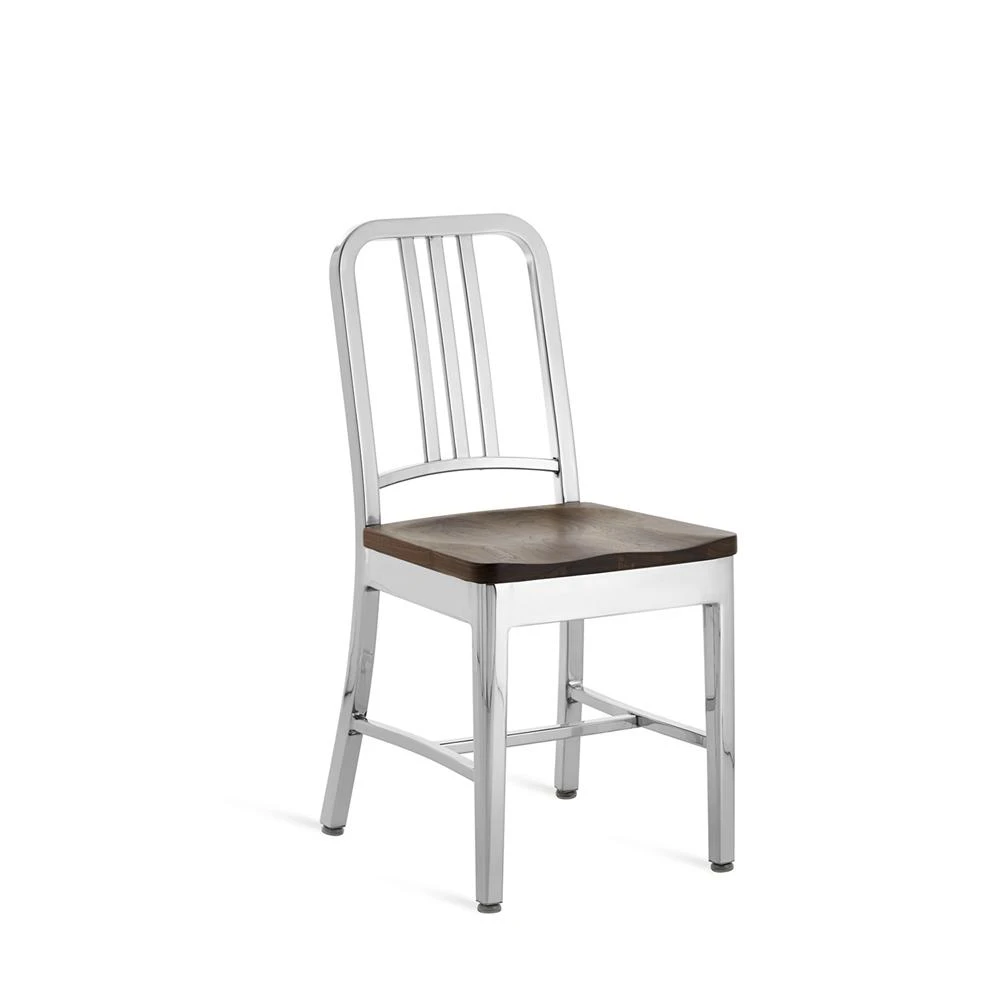 Emeco 1104 Navy Chair With Wood Seat 10 Emeco 1104 Navy Chair With Wood Seat - Image 8