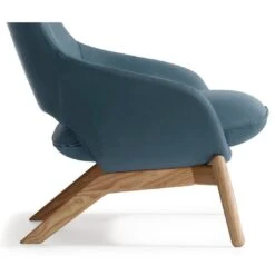Kalm Wood Base Lounge Chair -Chair Store Kalm Wood Base Lounge Chair closeup