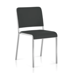 Emeco 20-06 Stacking Chair -Chair Store Leather Alternative Black Seat and Back Pad e595d450 54b6 4b51 8fb7 c7dbe0218cc1