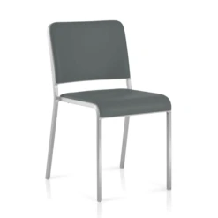Emeco 20-06 Stacking Chair -Chair Store Leather Alternative Dark Grey Seat and Back Pad a7d005c5 b20c 43f3 aba8 44d1c46142cd