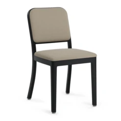 Emeco Navy Officer Side Chair -Chair Store Navy Officer Side Chair CA Modern Homes Black Powder Coated Kvadrat Reflect 200