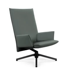 Pilot High Back Lounge Chair With Upholstered Arms