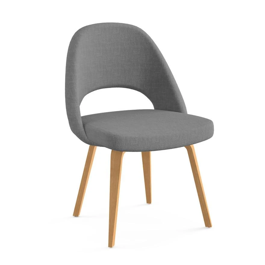 Saarinen Executive Armless Chair With Wood Legs 10 Saarinen Executive Armless Chair With Wood Legs - Image 8