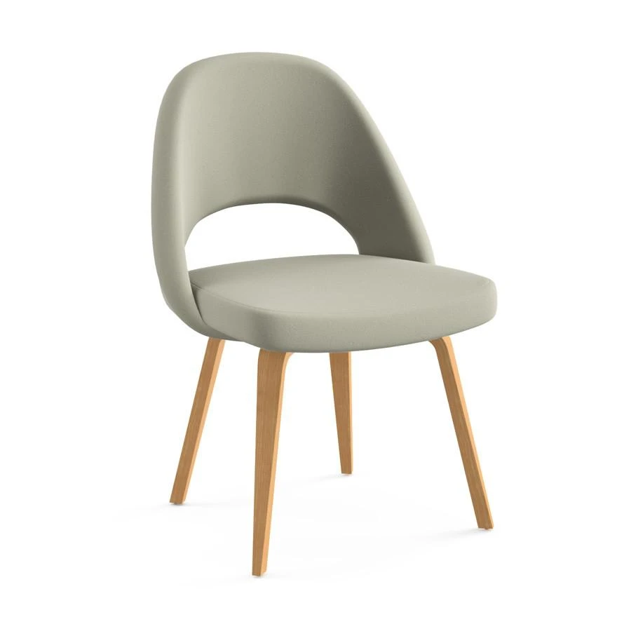 Saarinen Executive Armless Chair With Wood Legs 11 Saarinen Executive Armless Chair With Wood Legs - Image 9