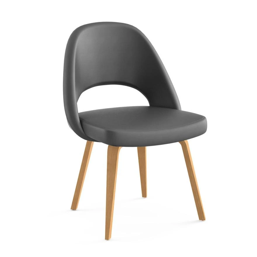 Saarinen Executive Armless Chair With Wood Legs 14 Saarinen Executive Armless Chair With Wood Legs - Image 12