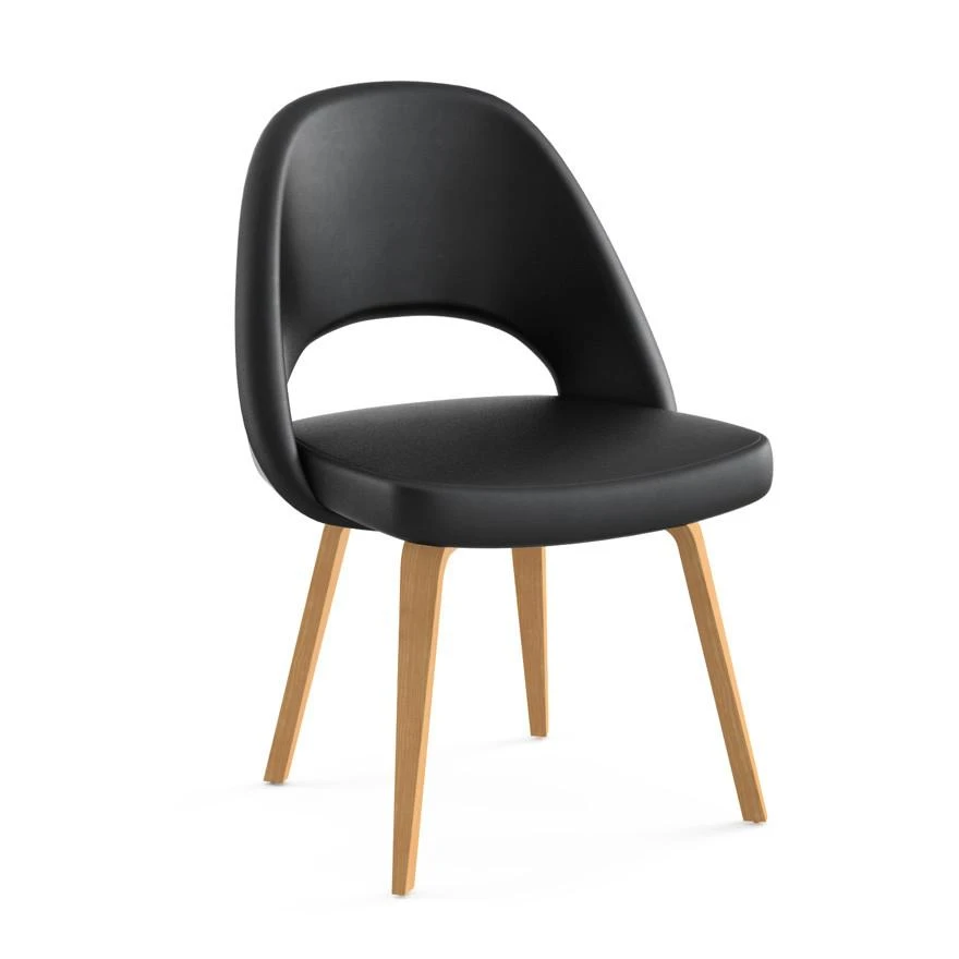 Saarinen Executive Armless Chair With Wood Legs 15 Saarinen Executive Armless Chair With Wood Legs - Image 13