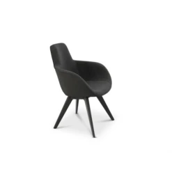 Tom Dixon Scoop High Chair Back With Wood Legs 19 Tom Dixon Scoop High Chair Back With Wood Legs -Chair Store Scoop High Chair Back With Wood Legs BlackOak Micro Boucle 0303 CA Modern Home