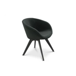 Tom Dixon Scoop Low ChairWith Wood Legs -Chair Store Tom Dixon Scoop Low Chair With Wood Legs Black Oak Leg Divina Melange 3 0180 CA Modern Home