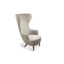 Tom Dixon Wingback Chair -Chair Store Tom Dixon Scoop Wing Back Black Oak Leg Divina Melange 3 0227 CA Modern Home
