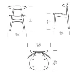 Wegner CH33T Chair - Colors -Chair Store WegnerCH33TChair Colors CarlHansen CA Modern Home dia