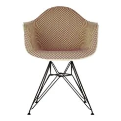 Eames Molded Fiberglass Wire Base Upholstered Armchair