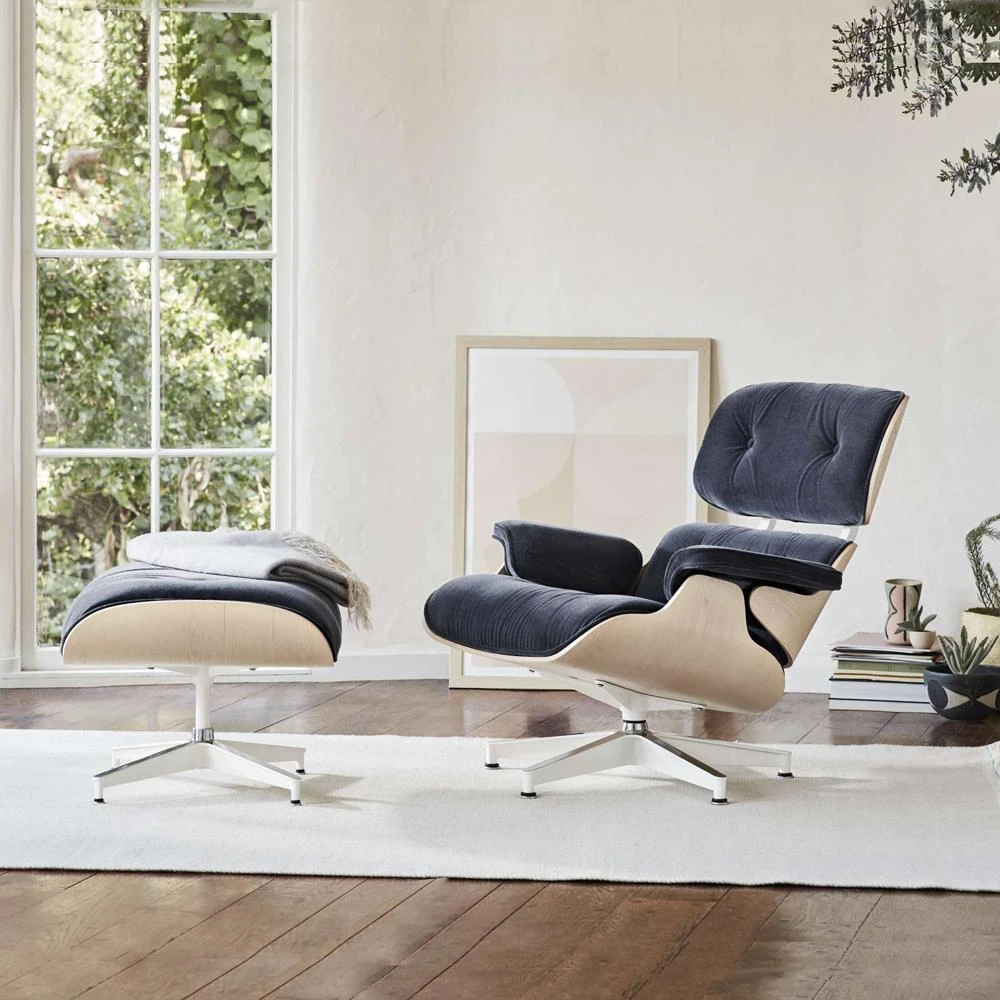 Eames Lounge Chair & Ottoman In Mohair Supreme 7 Eames Lounge Chair & Ottoman In Mohair Supreme - Image 5