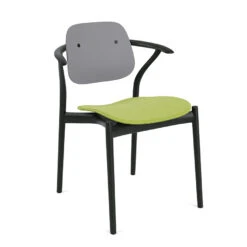 Iquo Chair Armchair With Upholstered Seat & Plastic Back