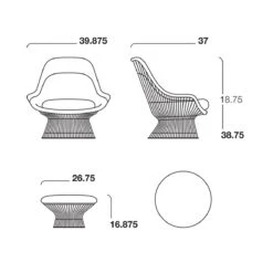 Platner Easy Chair And Ottoman -Chair Store platner easy chair and ottoman 5